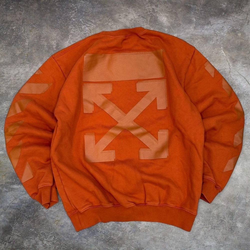 Off-White 2019 Tonal Arrows Orange Crewneck Sweatshirt Adult Medium Virgil Abloh